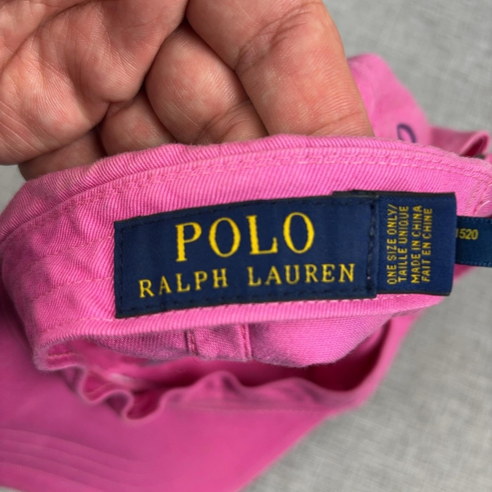 Polo Ralph Lauren Hat Cap Strap Back One Size Pink Baseball Mens Embroidered - Picture 8 of 9
